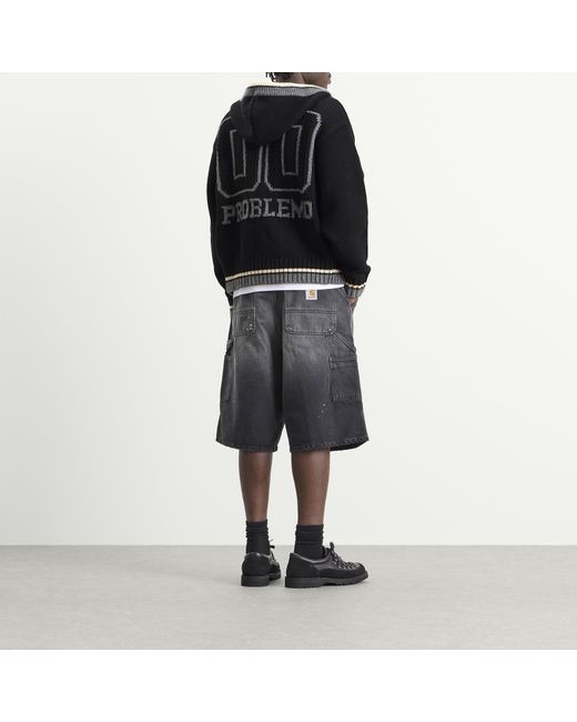 No Problemo Black Nyp Varsity Zip Through Knit