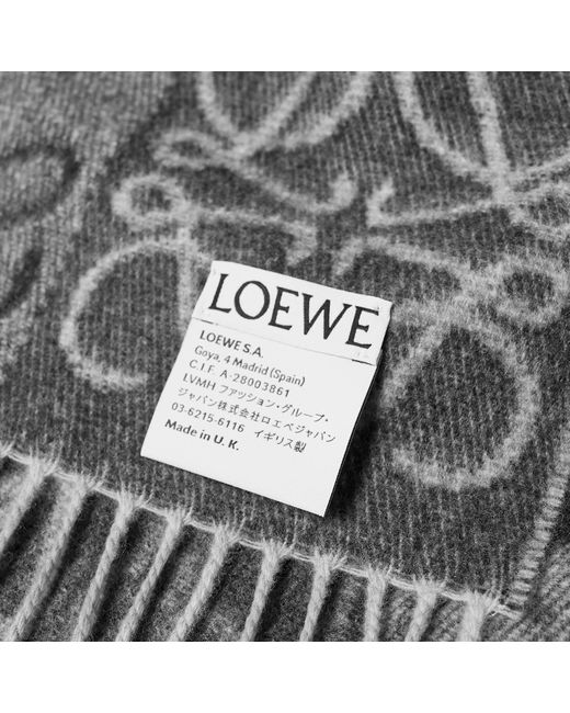 Loewe Gray 38X180 Anagram Scarf for men