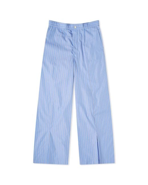 Toga Blue Stripe Cotton Wide Leg Trousers