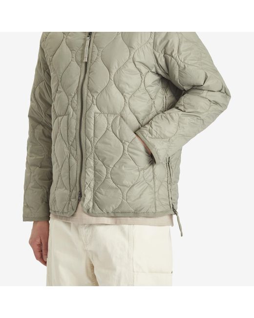 Taion Green Military Zip V-Neck Softshell Down Jacket for men