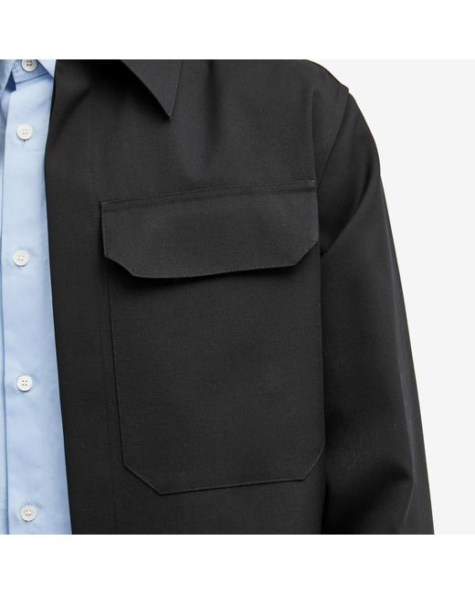 Jil Sander Black Wool Pocket Overshirt for men