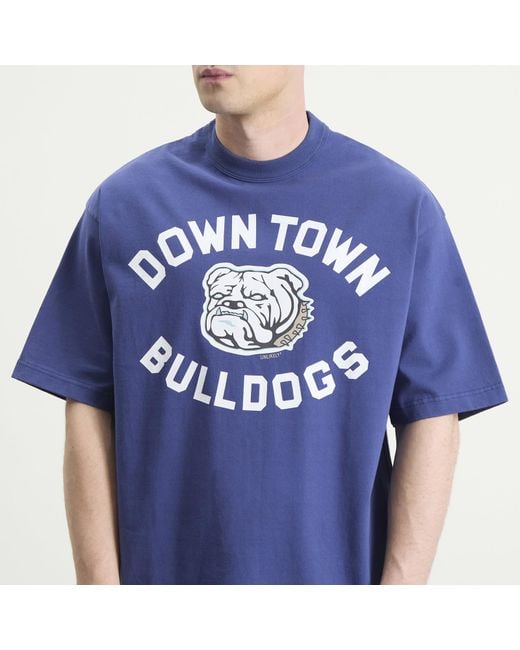 Unlikely Dry Goods Blue "Bulldogs" Graphic T-Shirt for men