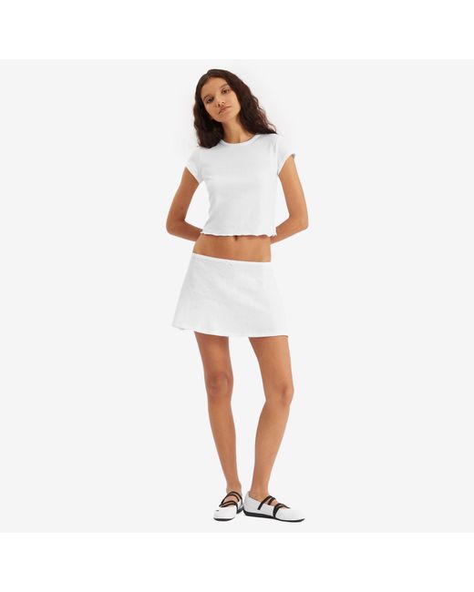 Skims White Drop Needle Pointelle Baby T-Shirt