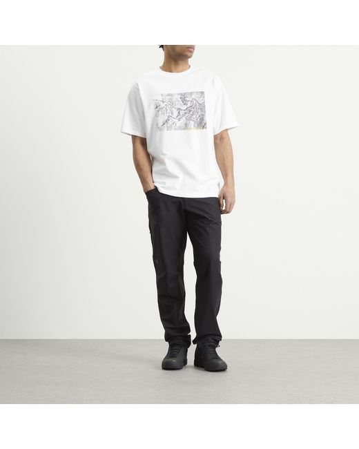 Arc'teryx White Kragg Cotton Lithographica T-Shirt for men