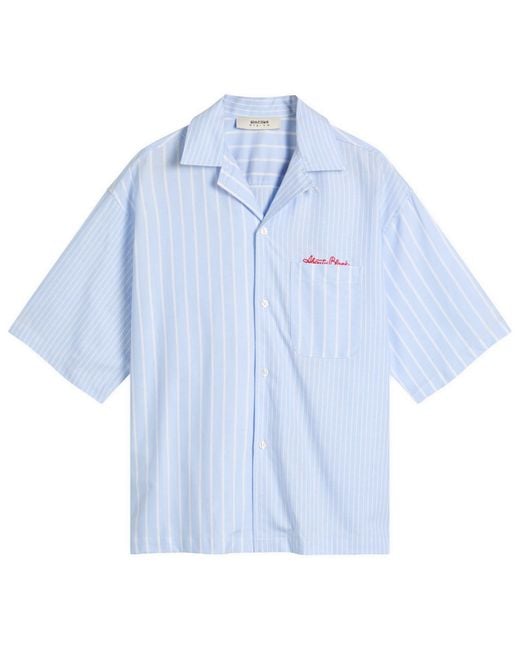 About Blank Blue Patchwork Vacation Shirt for men