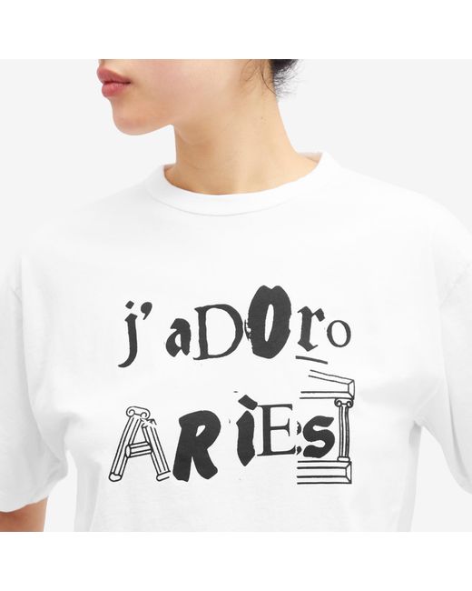 Aries White J'Adoro Ransom T-Shirt