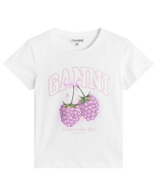 Ganni White Baby Fit T-Shirt