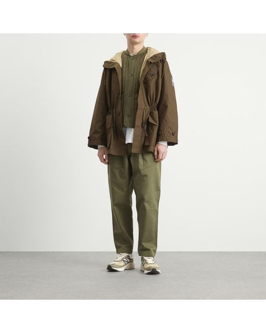 Universal Works Brown British Waxed Cotton Boston Parka for men