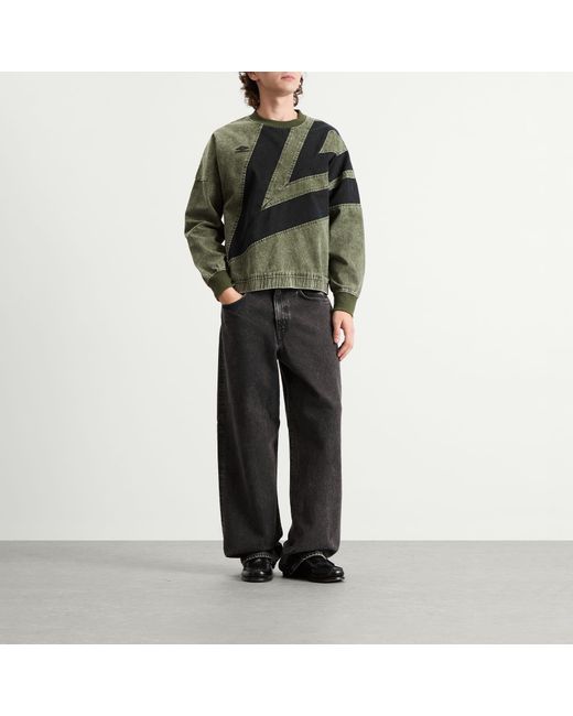 Umbro Green Washed Diamond Drill Sweat for men