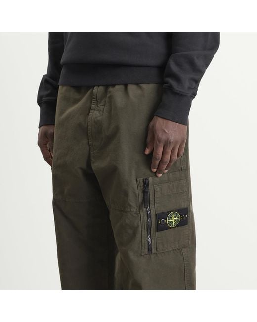 Stone Island Gray Organic Cotton Ripstop Cargo Pants for men