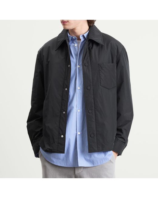 AMI Black Technical Taffetas Overshirt for men