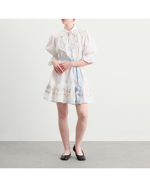 ALÉMAIS White Giulia Embroidered Mini Dress
