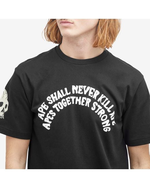 A Bathing Ape Black Souvenir Skull Team T-Shirt for men