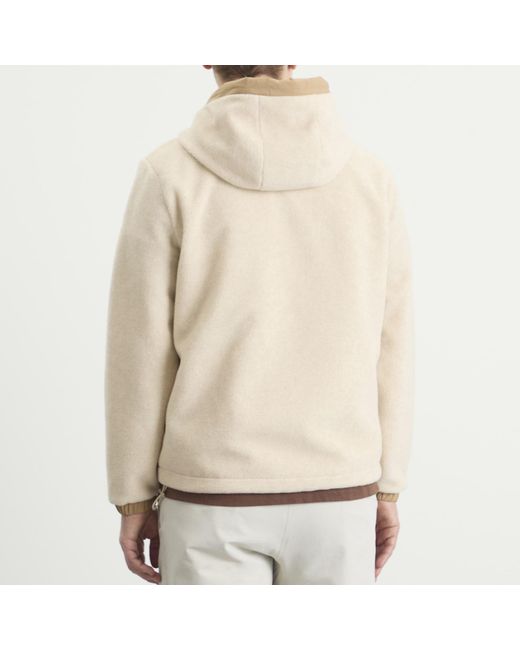 Moncler Natural Teddy Fleece Zip Up Hooded Fleece for men