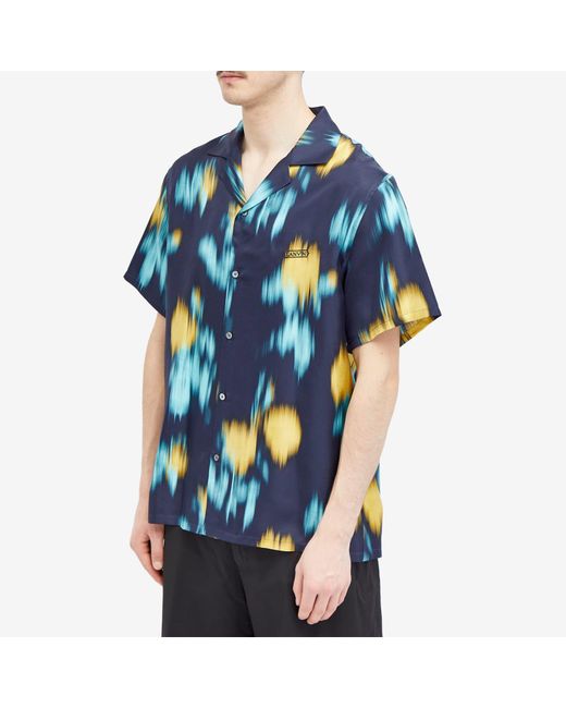 Lanvin Blue Short Sleeve Blur Vacation Shirt for men