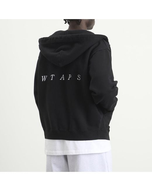 (w)taps Black Throwdy Zip Hoody for men