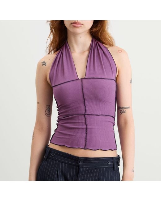 Baserange Purple Cinder Halter Top