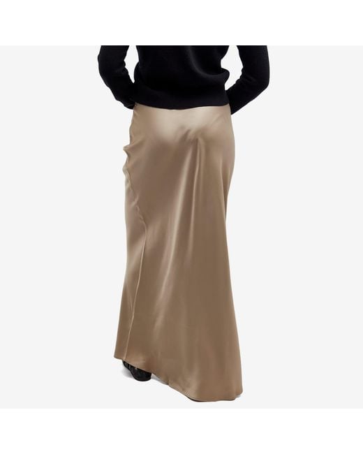 Anine Bing Natural Bar Silk Maxi Skirt