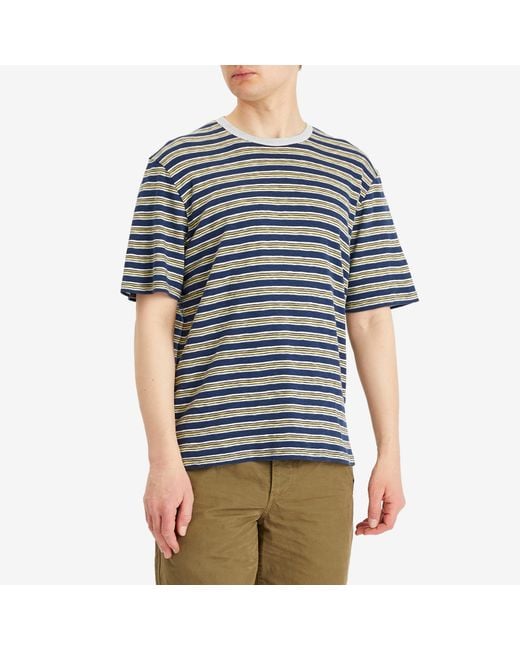 Folk Blue Multistripe T-Shirt for men