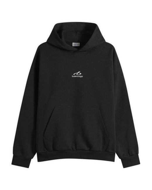 Balenciaga Black Logo Regular Fit Hoodie for men