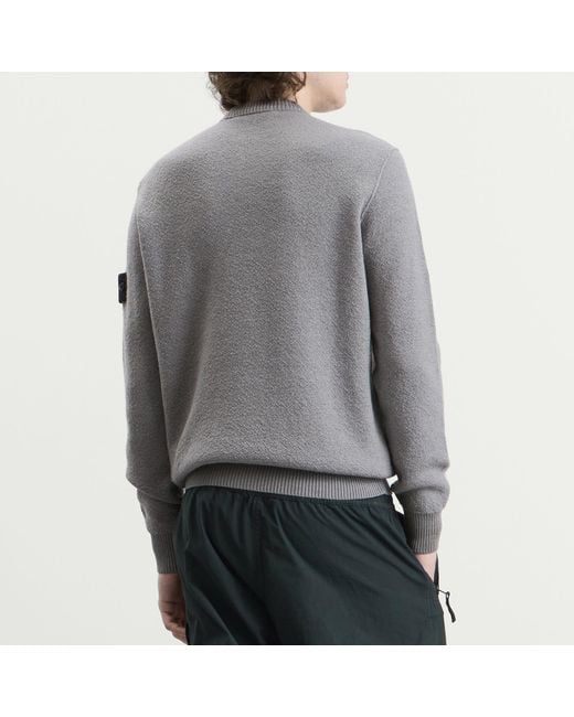 Stone Island Gray Textured Stitch Jumper for men