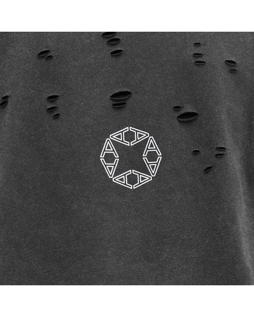1017 ALYX 9SM Gray Double Sleeve Laser Cut Logo T-Shirt for men