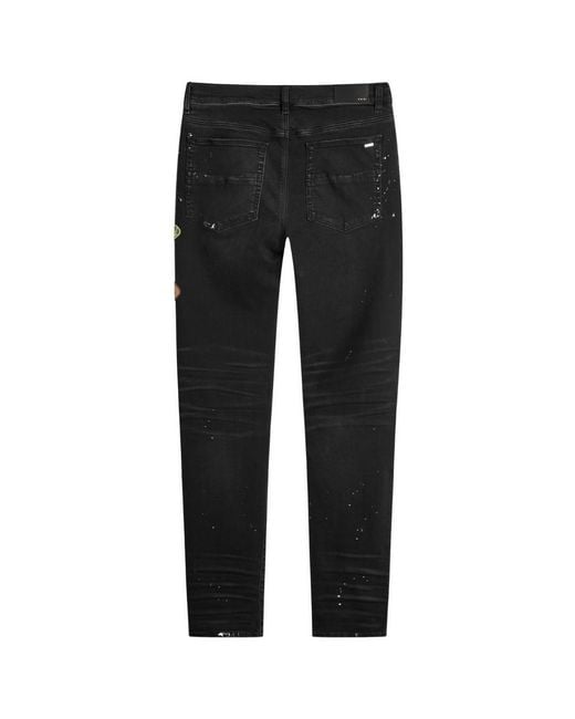 Amiri Black Vintage Patch Skinny Jeans for men