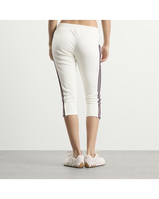 Adidas White Capri Trackpants