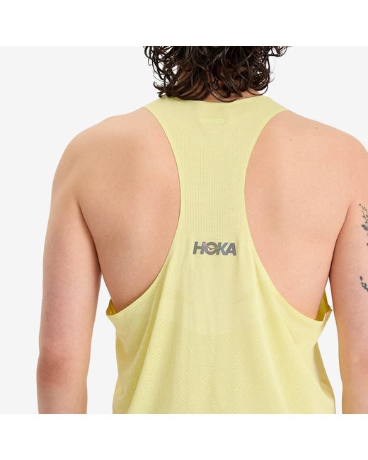 Hoka One One Yellow M Race Day Singlet for men