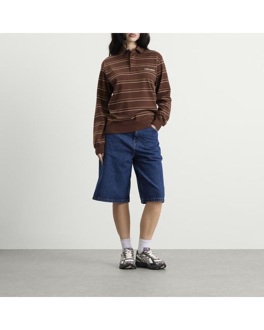 No Problemo Brown Striped Ls Rugby Shirt