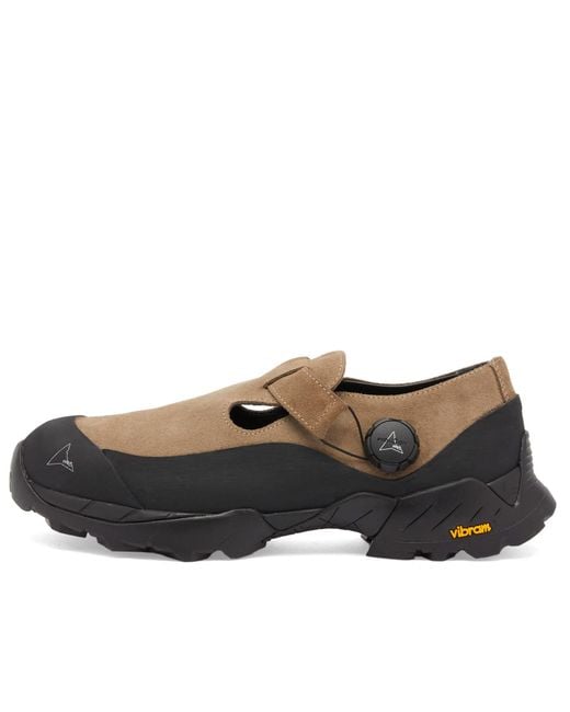 Roa Black Pala Suede Vibram Sandal for men