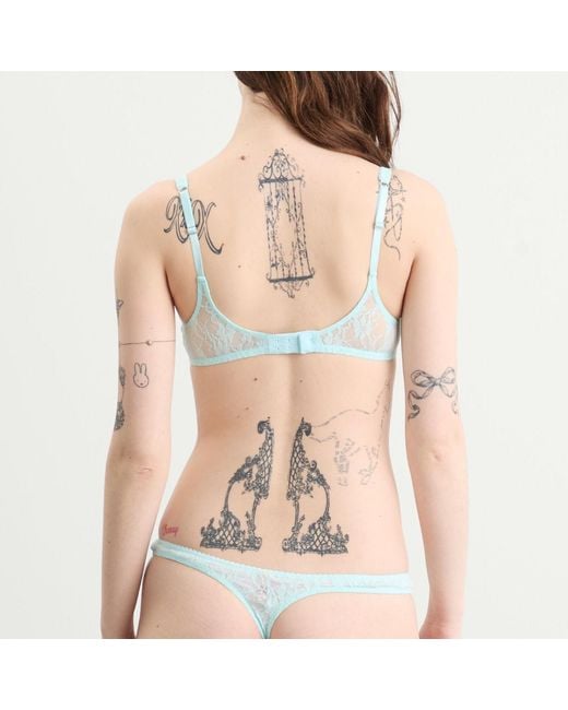Fruity Booty Blue All Over Lace Thong