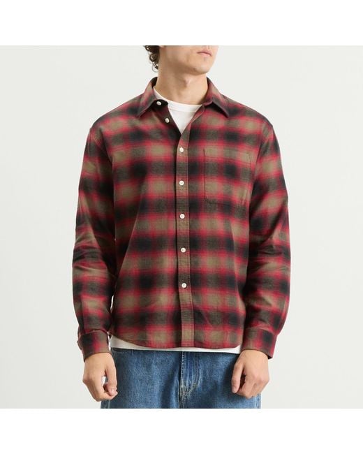 NN07 Red Deon Check Flannel Shirt for men