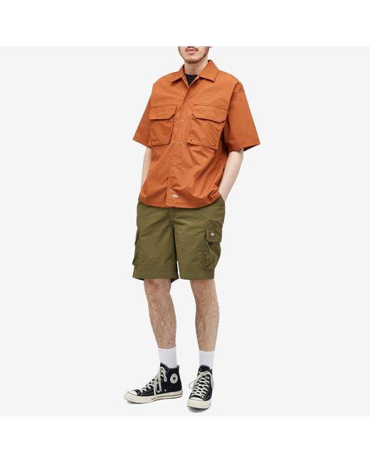 Dickies Brown Fishersville Short Sleeve Utility Shirt for men