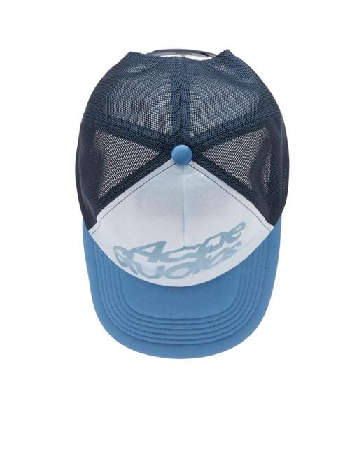 Acne Blue Cape Fisheye Logo Cap for men