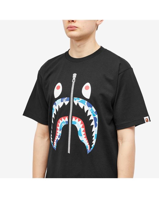 A Bathing Ape Black Abc Camo Shark T-Shirt for men