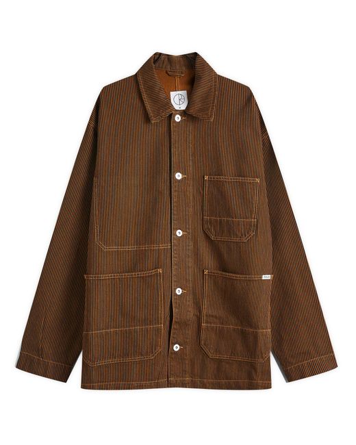 POLAR SKATE Brown Hickory Stripe Ezra Jacket for men