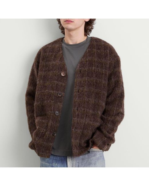 Our Legacy Brown Mohair Cardigan for men