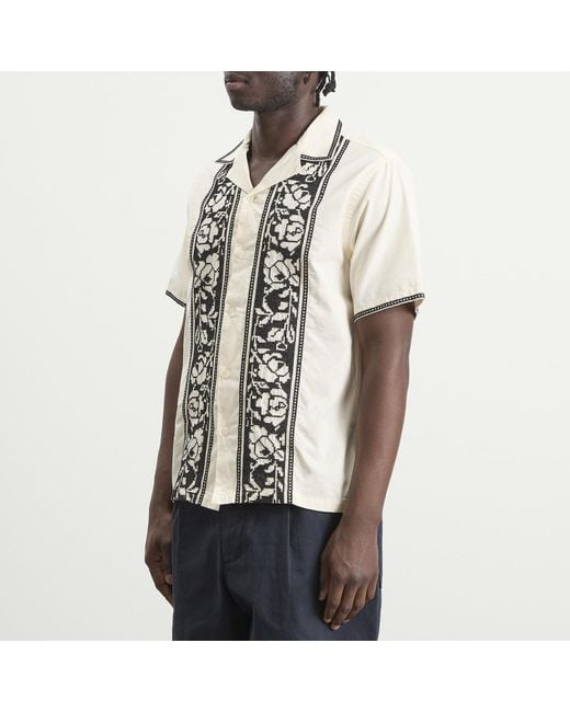 Portuguese Flannel Natural Cross Stitch Vacation Shirt for men