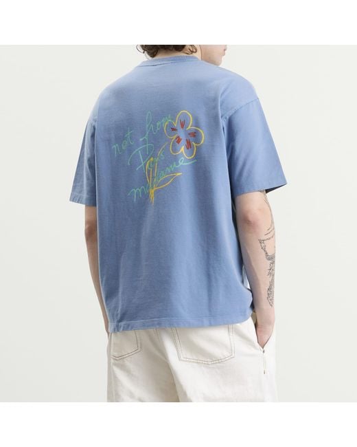 Drole de Monsieur Blue Esquisse Slogan T-Shirt for men