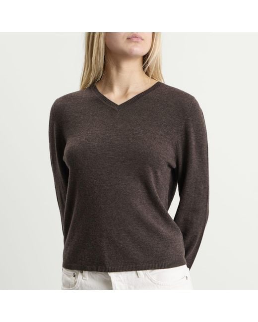 St. Agni Black Fine Merino V Neck Sweater