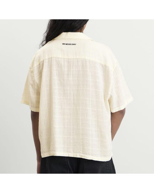 MKI Miyuki-Zoku Natural Loose Weave Check Vacation Shirt for men