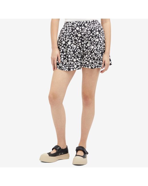 Marni Black Floral Shorts