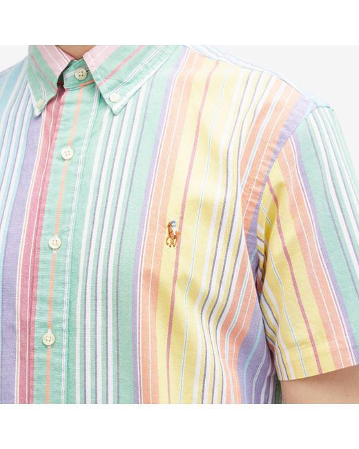 Polo Ralph Lauren Blue Stripe Short Sleeve Shirt for men