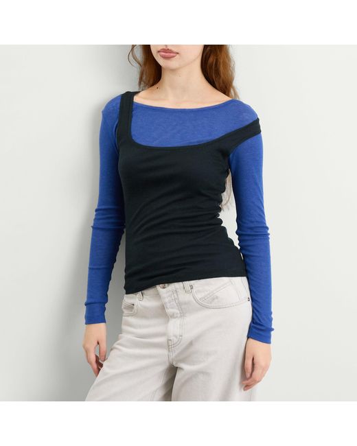 Fruity Booty Blue Double Layer Long Sleeve Top
