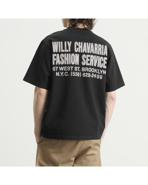 Willy Chavarria Black Fashion Services Standard T-Shirt for men