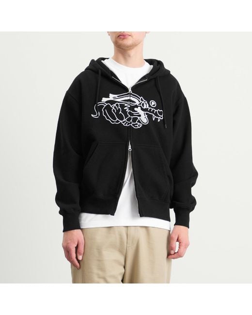 Pawa Speed Sports Black Doggo Zip Hoodie for men
