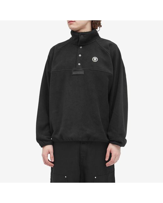 Aape By A Bathing Ape Black Aape Now Moc Neck Polar Fleece for men