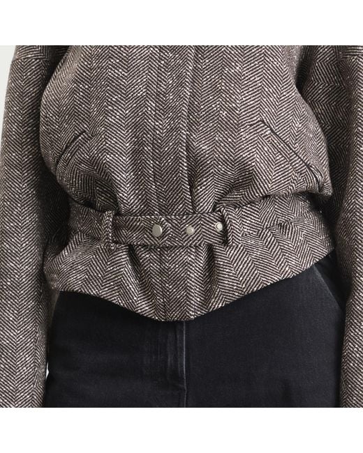 Entire studios Gray Contrast Aviator Jacket