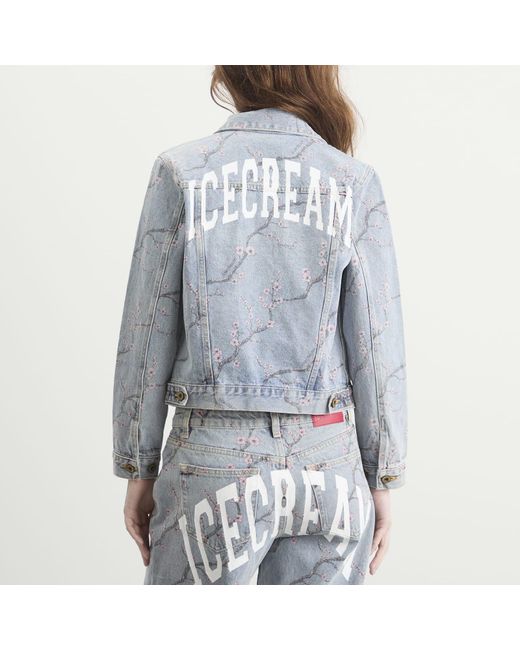 ICECREAM Blue Sakura Denim Trucker Jacket